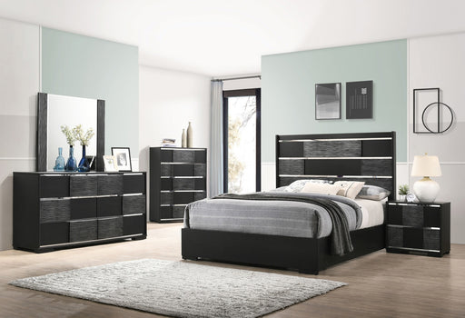 Coaster Furniture - Blacktoft 5-Piece Eastern King Panel Bedroom Set Black - 207101KE-S5 - GreatFurnitureDeal