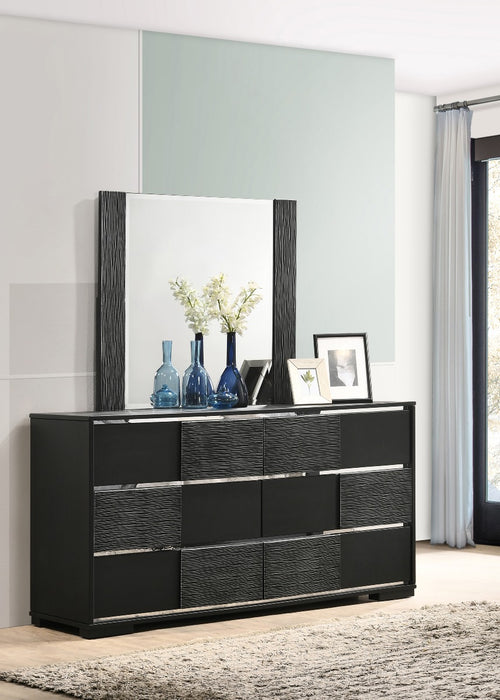 Coaster Furniture - Blacktoft Rectangle Dresser and Mirror Black - 207104 - GreatFurnitureDeal