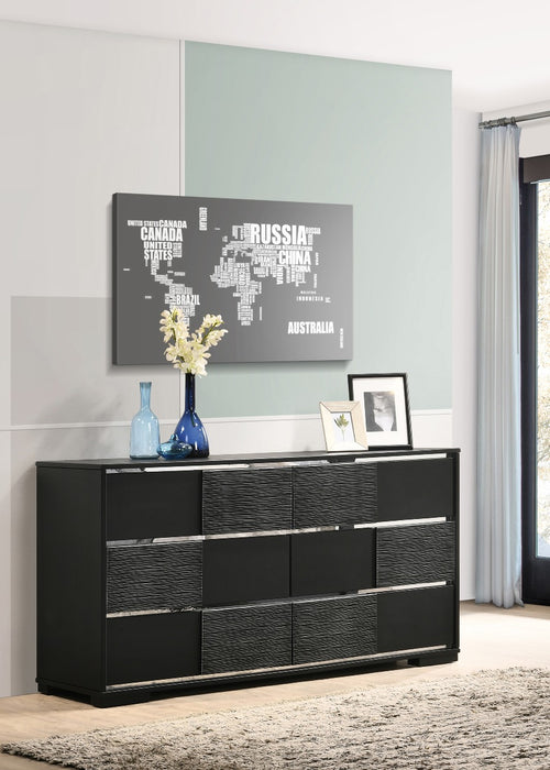Coaster Furniture - Blacktoft 6-Drawer Dresser Black - 207103 - GreatFurnitureDeal