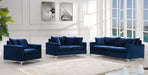 Meridian Furniture - Naomi Velvet Sofa in Navy - 633Navy-S - GreatFurnitureDeal