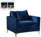 Meridian Furniture - Naomi Velvet Chair in Navy - 633Navy-C - GreatFurnitureDeal