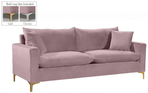 Meridian Furniture - Naomi Velvet Sofa in Pink - 633Pink-S - GreatFurnitureDeal