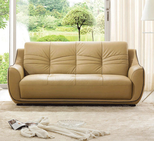 ESF Furniture - 2088 Modern Leather Sofa in Beige - 20883 - GreatFurnitureDeal