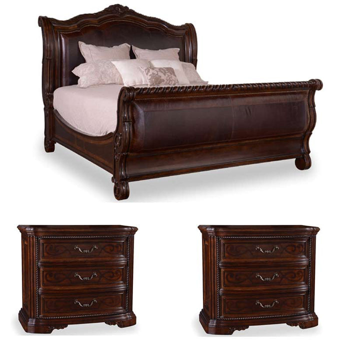 ART Furniture - Valencia 3 Piece Queen Sleigh Bedroom Set in Dark Oak - 209145-2304-3SET