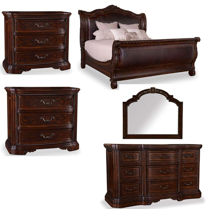 ART Furniture - Valencia 5 Piece California King Sleigh Bedroom Set in Dark Oak - 209147-2304-5SET
