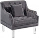 Meridian Furniture - Roxy 3 Piece Living Room Set in Grey - 635Grey-S-3SET - GreatFurnitureDeal
