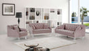 Meridian Furniture - Roxy Velvet Sofa in Pink - 635Pink-S - GreatFurnitureDeal