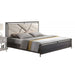 Acme Furniture - Adrianna Eastern King Bed, Cream Cotton Fabric & Walnut - 20947EK - GreatFurnitureDeal