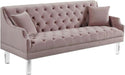 Meridian Furniture - Roxy Velvet Sofa in Pink - 635Pink-S - GreatFurnitureDeal