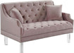 Meridian Furniture - Roxy 3 Piece Living Room Set in Pink - 635Pink-S-3SET - GreatFurnitureDeal
