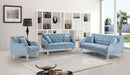Meridian Furniture - Roxy Velvet Loveseat in Sky Blue - 635SkyBlu-L - GreatFurnitureDeal