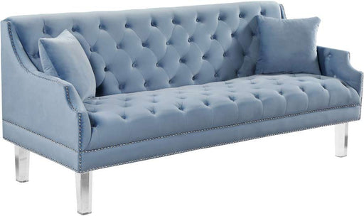Meridian Furniture - Roxy Velvet Sofa in Sky Blue - 635SkyBlu-S - GreatFurnitureDeal
