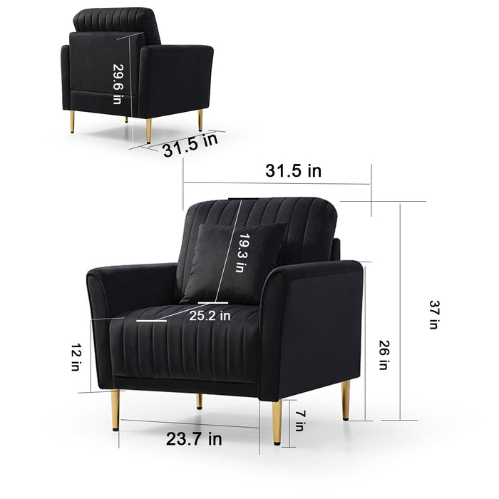 GFD Home - Sectional Sofa, 2 Piece Single Chair And Loveseat Sofa, Stylish And Modern Design, Perfect For Living Room Furniture Armrest Sofa - GreatFurnitureDeal