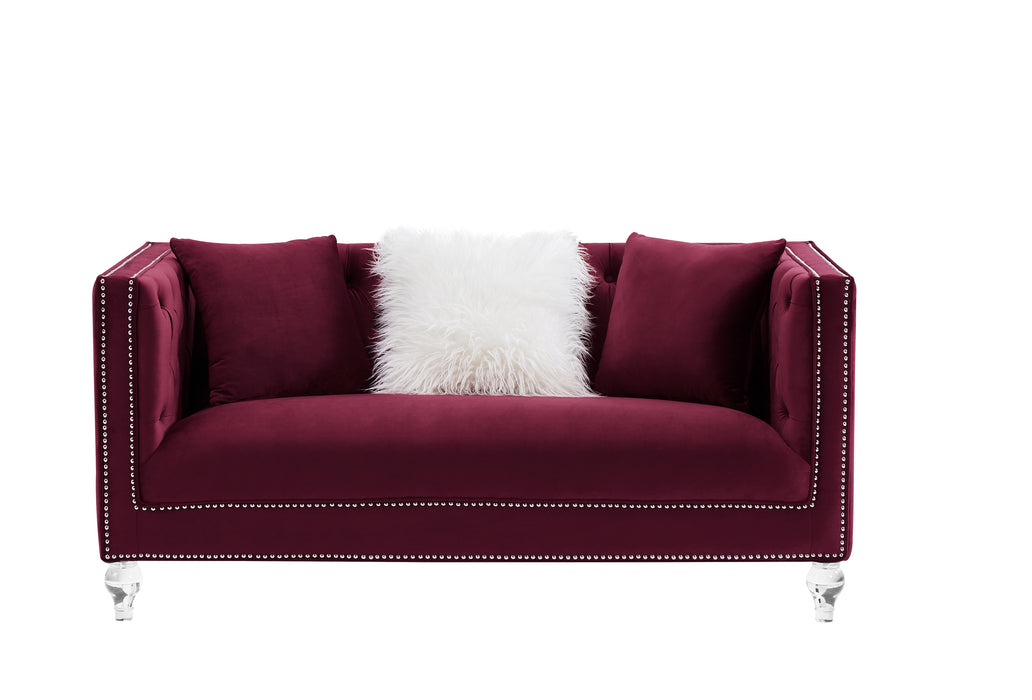 GFD Home - red dutch velvet\n1+2+3 Combination Sofa - GreatFurnitureDeal