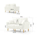 GFD Home - Modern Upholstered Sofa 3 Seater Couches and 2 Set of 2 Seater Couchses for Living Room Sectional Sofas w/throw Pillows and Gold Metal Legs, Cream Velvet - GreatFurnitureDeal