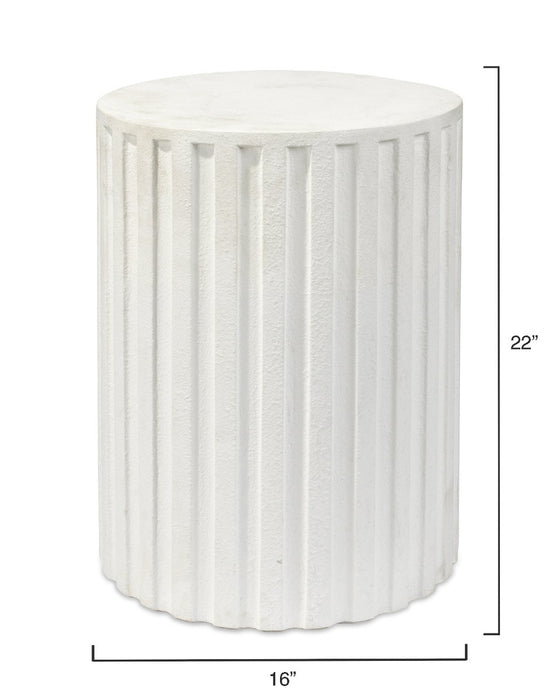 Jamie Young Company - Fluted Column Side Table - 20FLUT-STWH - GreatFurnitureDeal