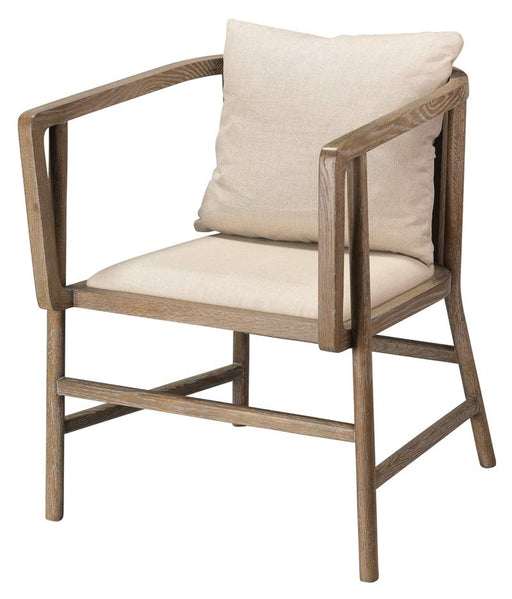 Jamie Young Company - Grayson Arm Chair in Grey Wood and Off White Linen - 20GRAY-CHGR - GreatFurnitureDeal