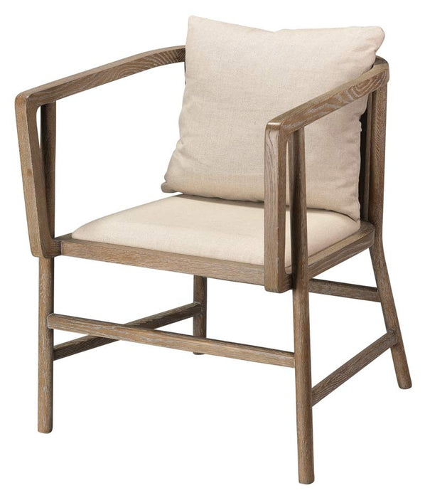 Jamie Young Company - Grayson Arm Chair in Grey Wood and Off White Linen - 20GRAY-CHGR