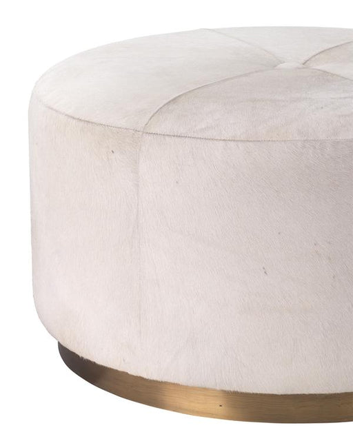 Jamie Young Company - Thackeray Round Pouf - 20THAC-LGWH - GreatFurnitureDeal