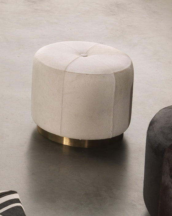 Jamie Young Company - Thackeray Round Pouf - 20THAC-SMWH - GreatFurnitureDeal