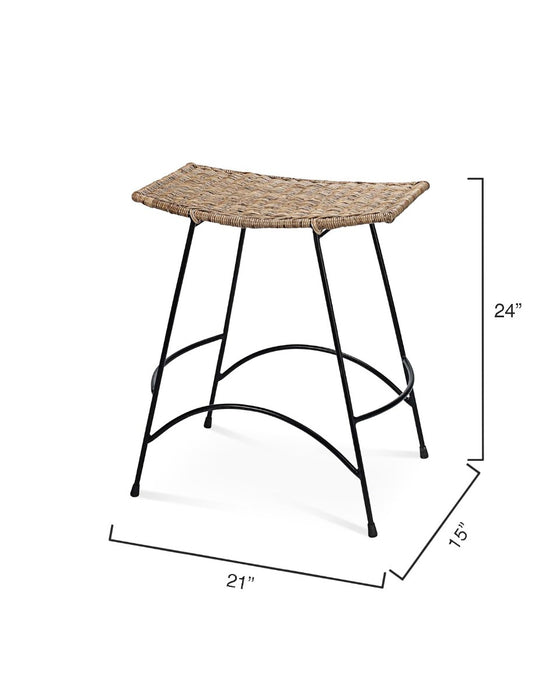 Jamie Young Company - Wing Counter Stool in Natural Rattan & Black Steel - 20WING-CSNA - GreatFurnitureDeal