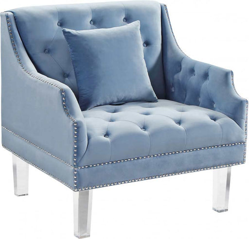 Meridian Furniture - Roxy Velvet Chair in Sky Blue - 635SkyBlu-C - GreatFurnitureDeal