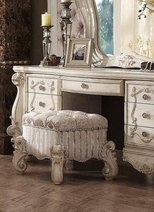 Acme Furniture - Versailles Vanity Stool in Bone White - 21138 - GreatFurnitureDeal