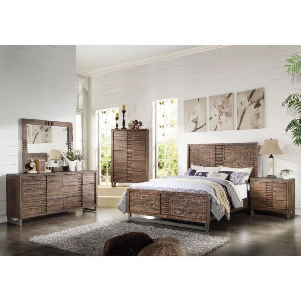 Acme Furniture - Andria Eastern King Bed in Reclaimed Oak - 21287EK