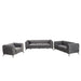 GFD Home - Modern 3-Piece Sofa Sets with Sturdy Metal Legs,Velvet Upholstered Couches Sets Including Three Seat Sofa, Loveseat and Single Chair for Living Room Furniture Set,Gray - GreatFurnitureDeal