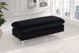 Meridian Furniture - Naomi Velvet Ottoman Bench in Black - 636Black-Ott - GreatFurnitureDeal