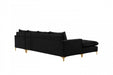 Meridian Furniture - Naomi Velvet Reversible Sectional in Black - 636Black-Sectional - GreatFurnitureDeal