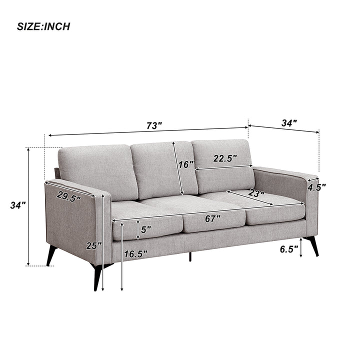 GFD Home -[VIDEO provided] [New]Modern 3-Piece Sofa Sets with Sturdy Metal Legs,Chenille Upholstered Couches Sets Including 3-Seat Sofa, Loveseat and Single Chair for Living Room Furniture Set (1+2+3 Seat) - GreatFurnitureDeal