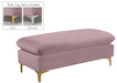 Meridian Furniture - Naomi Velvet Ottoman Bench in Pink - 636Pink-Ott - GreatFurnitureDeal