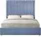 Meridian Furniture - Candace Velvet King Bed in Sky Blue - CandaceSkyBlu-K - GreatFurnitureDeal