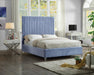 Meridian Furniture - Candace Velvet Queen Bed in Sky Blue - CandaceSkyBlu-Q - GreatFurnitureDeal
