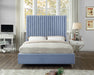 Meridian Furniture - Candace Velvet King Bed in Sky Blue - CandaceSkyBlu-K - GreatFurnitureDeal