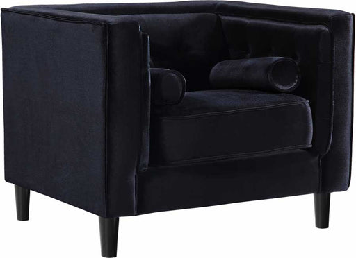 Meridian Furniture - Taylor Velvet Chair in Black - 642Black-C - GreatFurnitureDeal