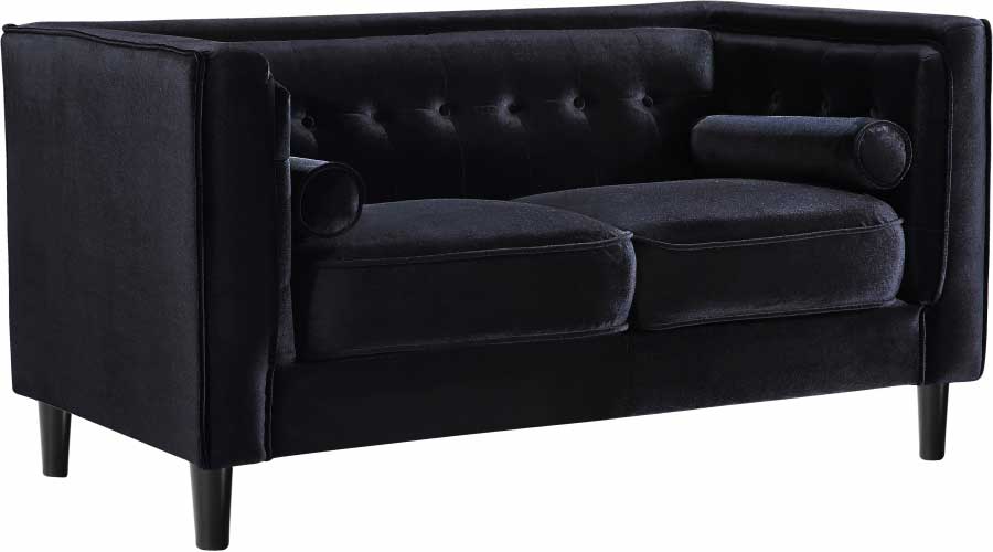 Meridian Furniture - Taylor 3 Piece Living Room Set in Black - 642Black-S-3SET - GreatFurnitureDeal