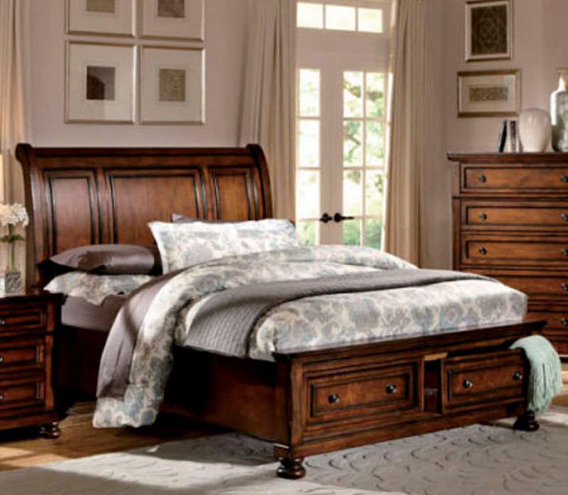 Homelegance - Cumberland Full Sleigh Platform Bed with Footboard Storage - 2159F-1 - GreatFurnitureDeal