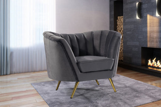 Meridian Furniture - Margo Velvet Chair in Grey - 622Grey-C - GreatFurnitureDeal