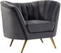 Meridian Furniture - Margo 3 Piece Living Room Set in Grey -  622Grey-S-3SET - GreatFurnitureDeal