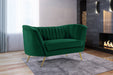 Meridian Furniture - Margo 3 Piece Living Room Set in Green -  622Green-S-3SET - GreatFurnitureDeal