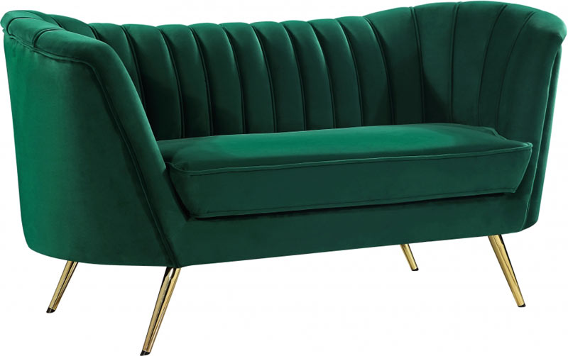 Meridian Furniture - Margo 3 Piece Living Room Set in Green -  622Green-S-3SET - GreatFurnitureDeal