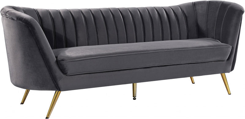 Meridian Furniture - Margo Velvet Sofa in Grey - 622Grey-S - GreatFurnitureDeal
