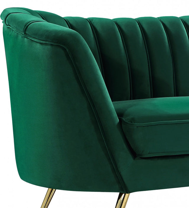 Meridian Furniture - Margo Velvet Sofa in Green - 622Green-S - GreatFurnitureDeal