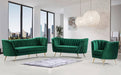 Meridian Furniture - Margo Velvet Loveseat in Green - 622Green-L - GreatFurnitureDeal