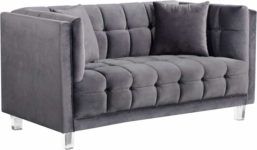 Meridian Furniture - Mariel 3 Piece Living Room Set in Grey - 629Grey-S-3SET - GreatFurnitureDeal