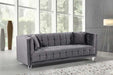 Meridian Furniture - Mariel Velvet Sofa in Grey - 629Grey-S - GreatFurnitureDeal