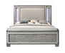 Acme Furniture - Antares Eastern King Bed (LED HB), Fabric & Light Gray Oak - 21817EK - GreatFurnitureDeal