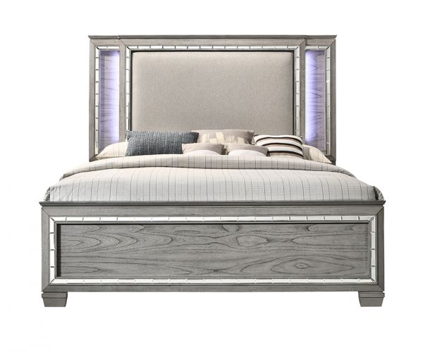 Acme Furniture - Antares Queen Bed in Light Gray - 21820Q